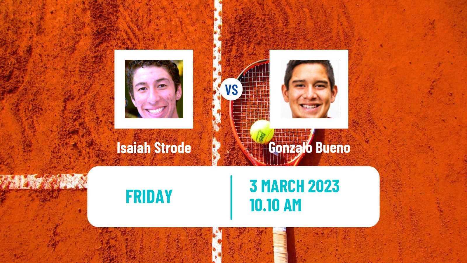 Tennis ITF Tournaments Isaiah Strode - Gonzalo Bueno