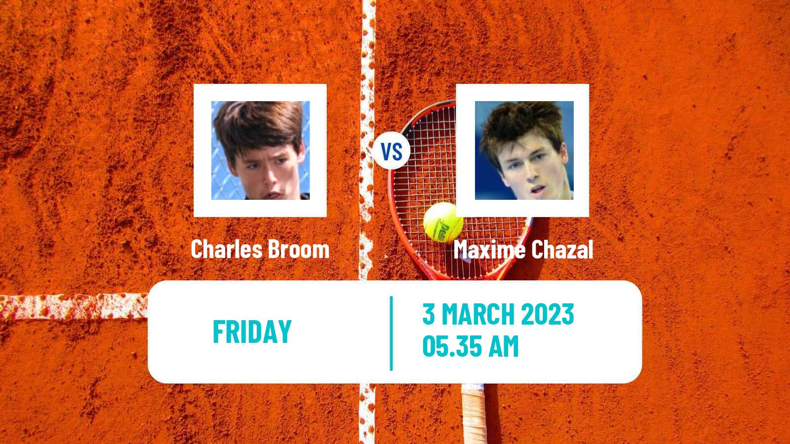 Tennis ITF Tournaments Charles Broom - Maxime Chazal