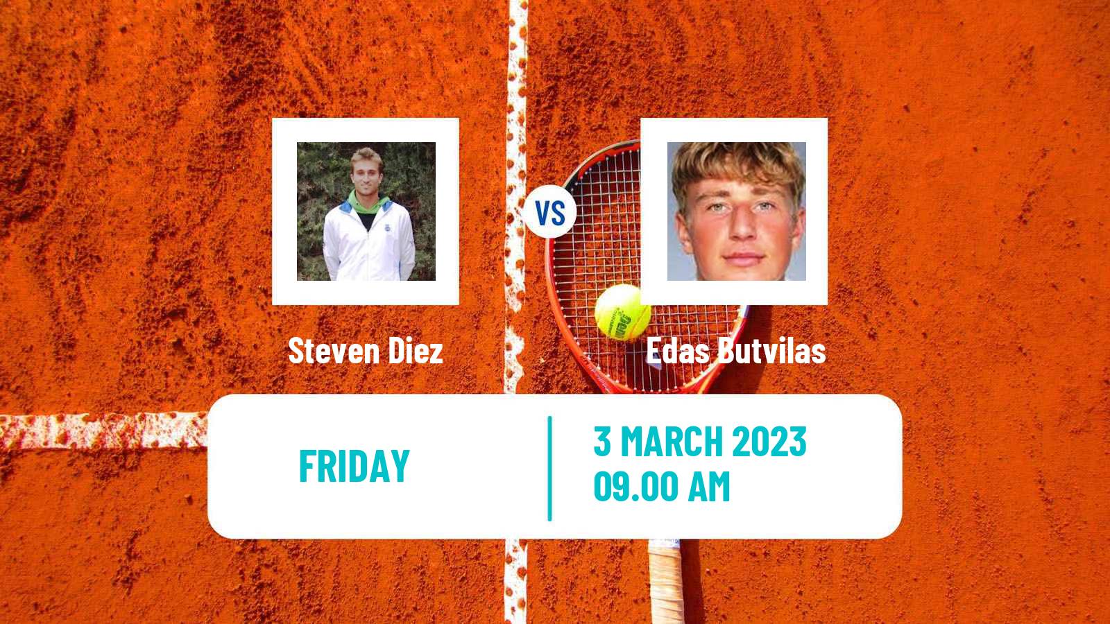 Tennis ITF Tournaments Steven Diez - Edas Butvilas