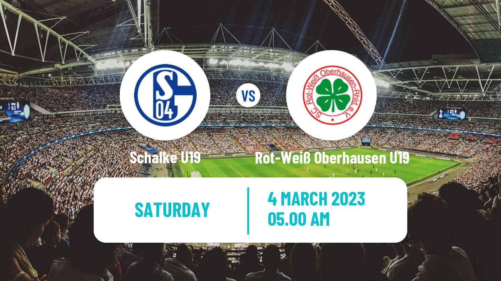 Soccer German Junioren Bundesliga West Schalke U19 - Rot-Weiß Oberhausen U19