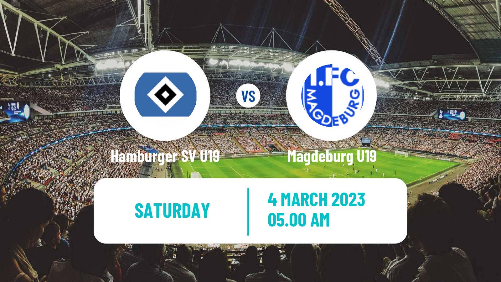 Soccer German Junioren Bundesliga North Hamburger SV U19 - Magdeburg U19