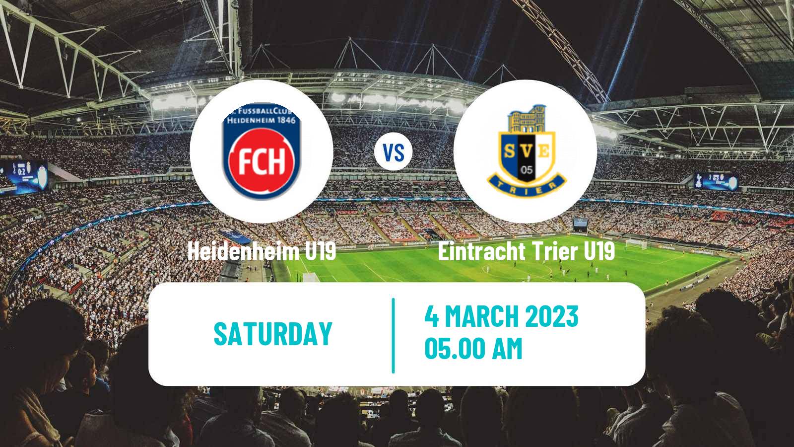 Soccer German Junioren Bundesliga South Heidenheim U19 - Eintracht Trier U19
