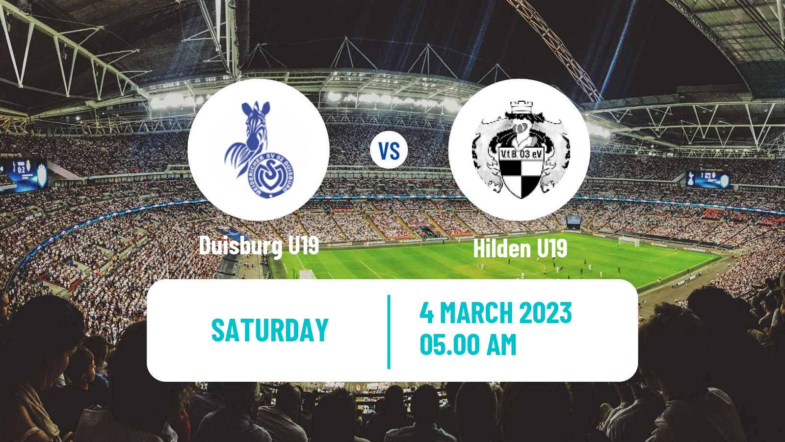 Soccer German Junioren Bundesliga West Duisburg U19 - Hilden U19