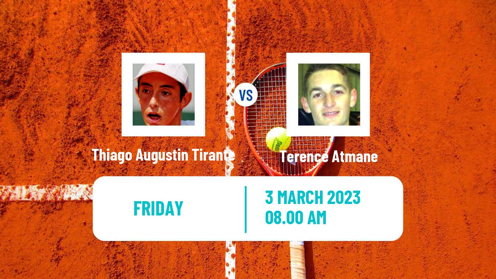 Tennis ITF Tournaments Thiago Augustin Tirante - Terence Atmane