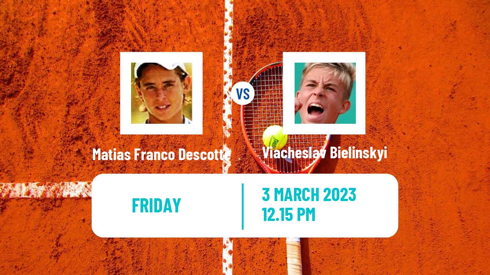 Tennis ITF Tournaments Matias Franco Descotte - Viacheslav Bielinskyi