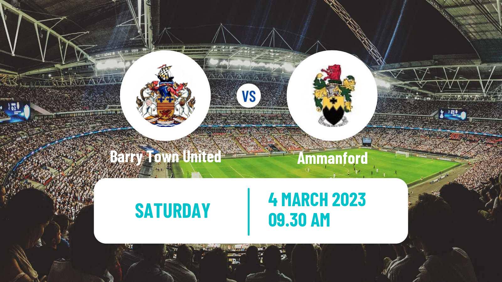 Soccer Welsh Cymru South Barry Town United - Ammanford