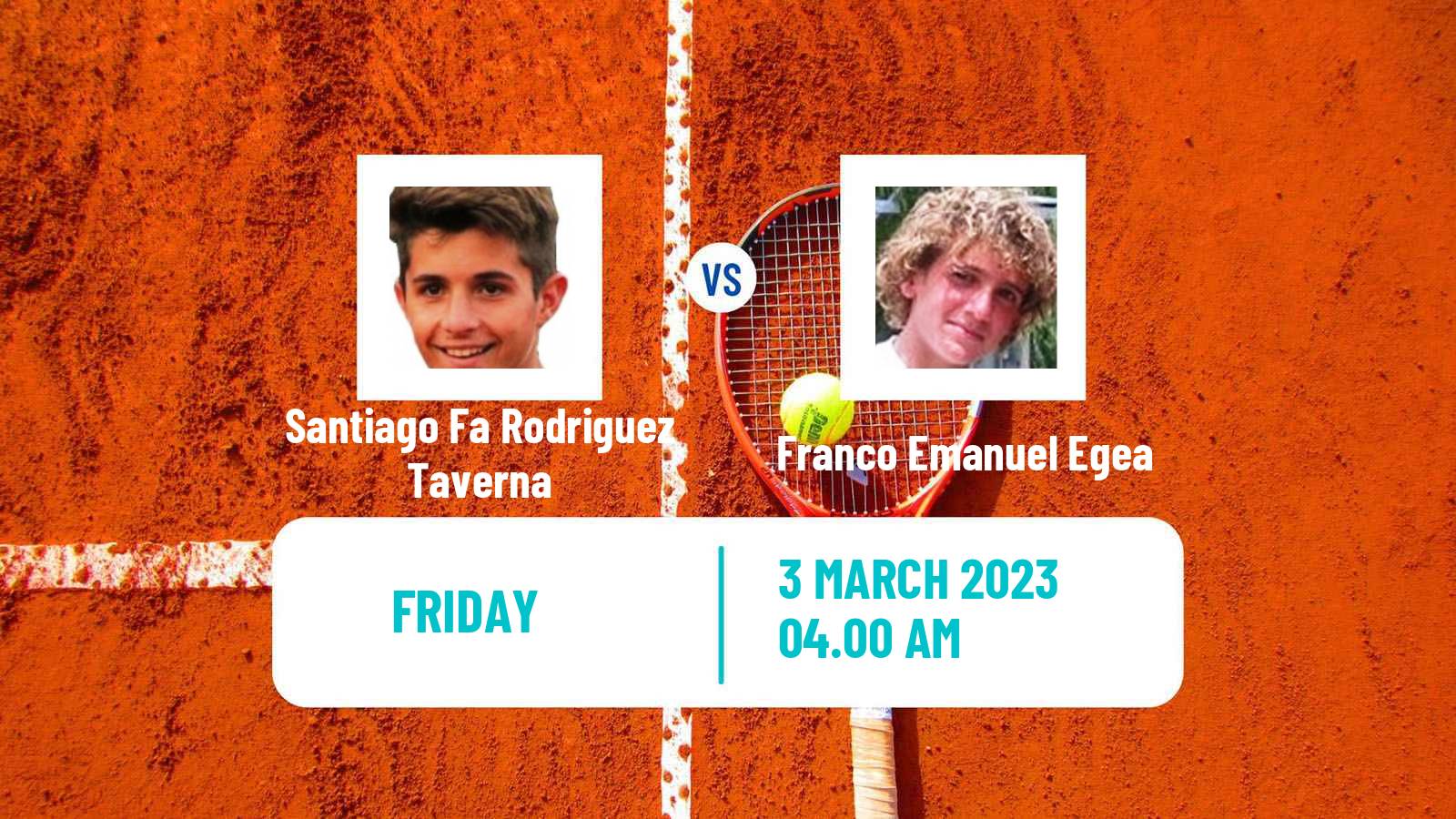 Tennis ITF Tournaments Santiago Fa Rodriguez Taverna - Franco Emanuel Egea