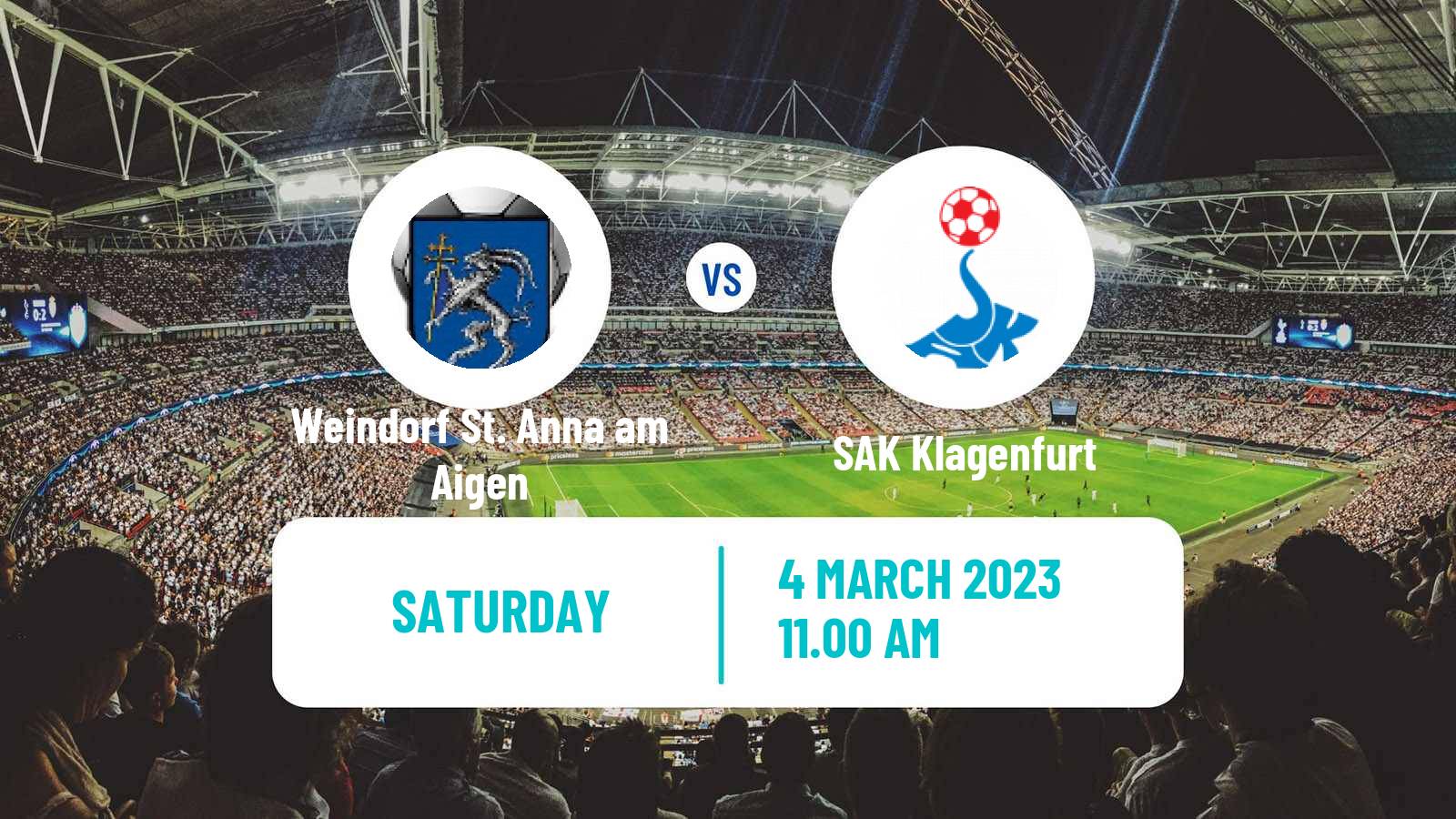 Soccer Austrian Regionalliga Central Weindorf St. Anna am Aigen - SAK Klagenfurt