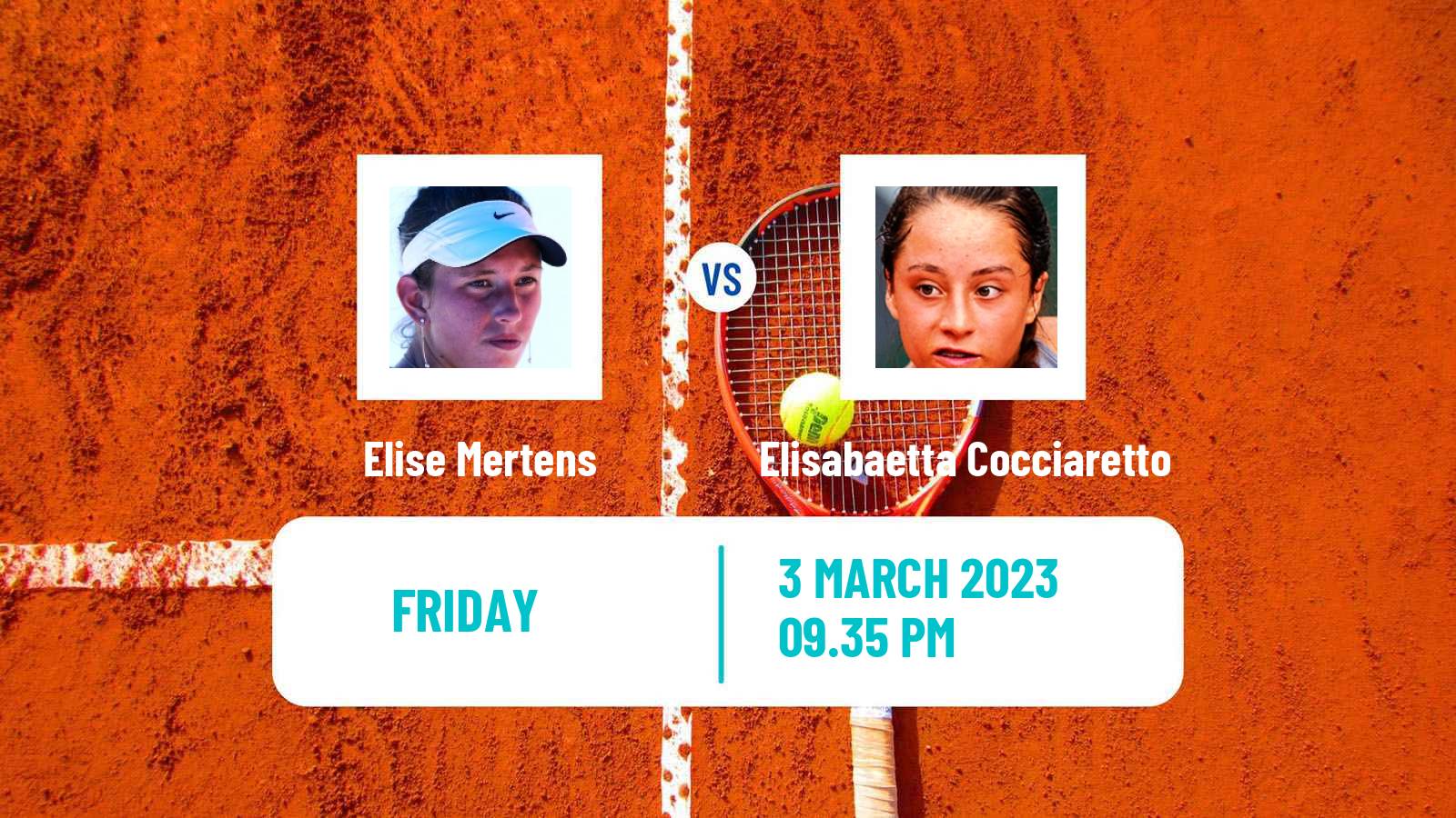 Tennis WTA Monterrey Elise Mertens - Elisabaetta Cocciaretto