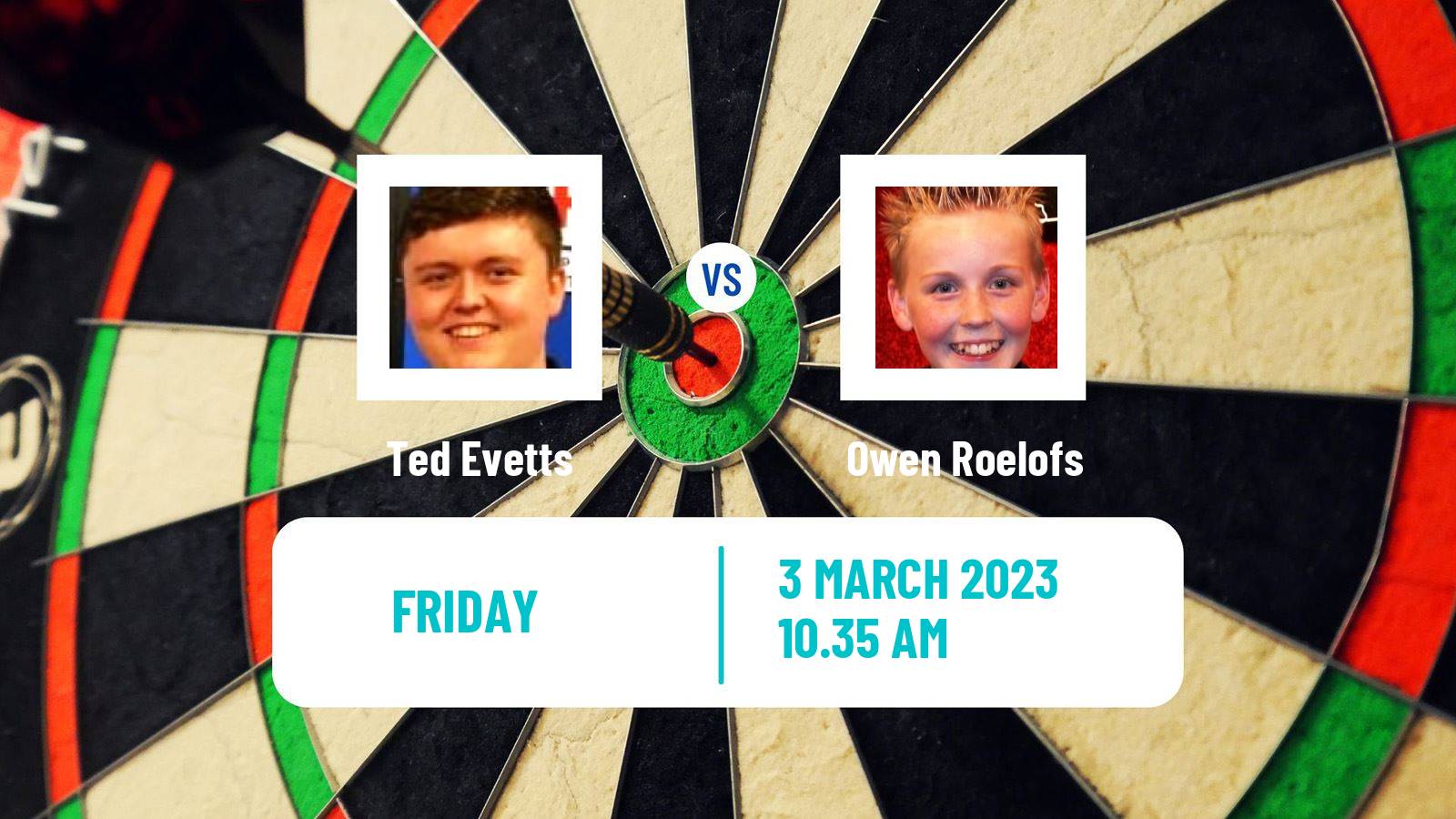 Darts Darts Ted Evetts - Owen Roelofs