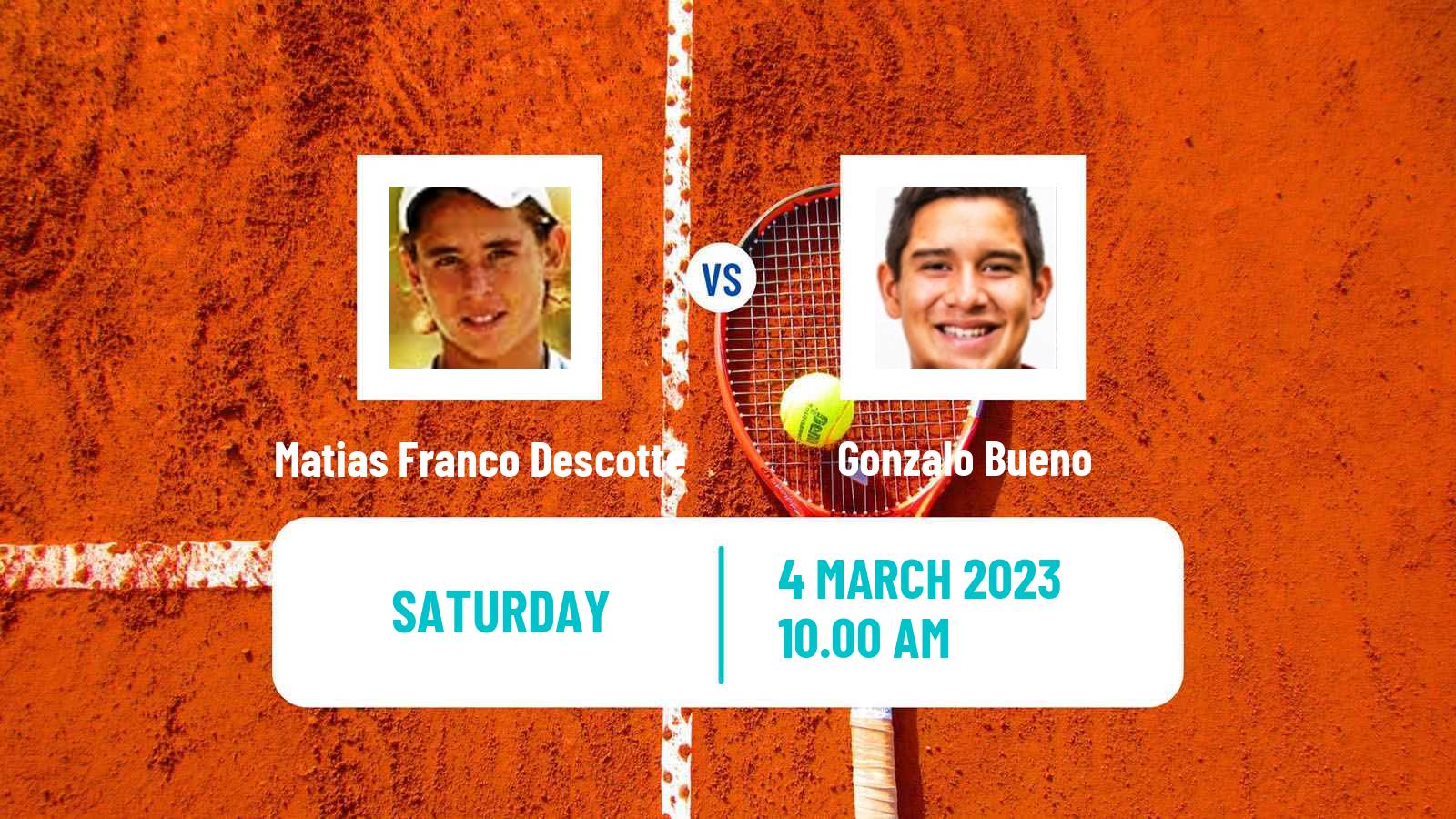 Tennis ITF Tournaments Matias Franco Descotte - Gonzalo Bueno