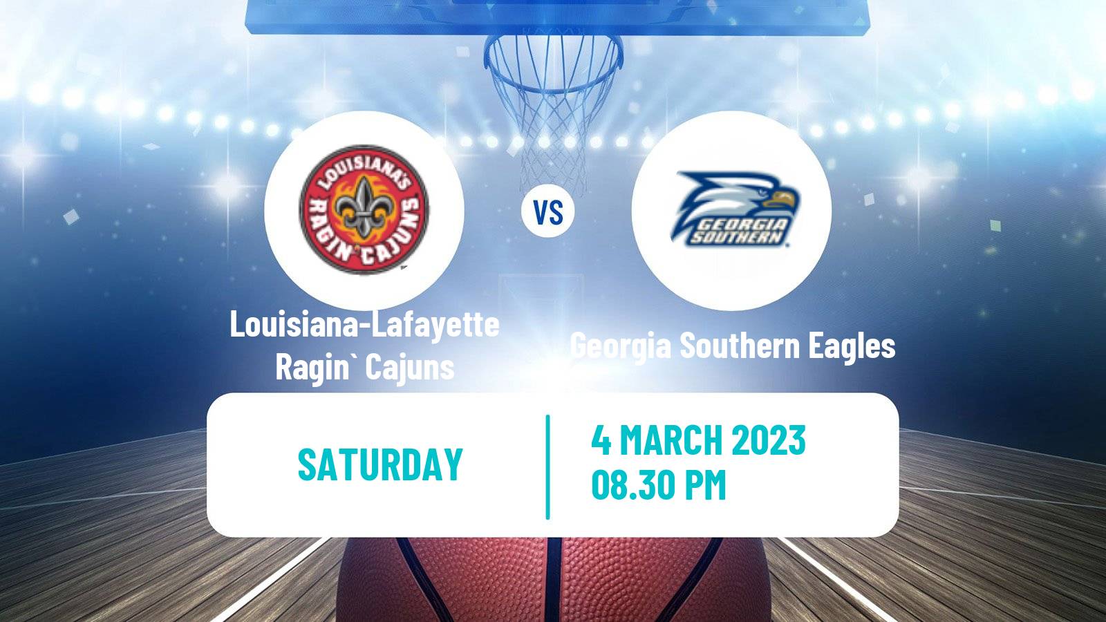 Basketball NCAA College Basketball Louisiana-Lafayette Ragin` Cajuns - Georgia Southern Eagles
