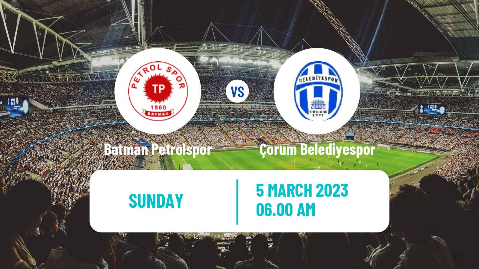 Soccer Turkish Second League White Group Batman Petrolspor - Çorum Belediyespor