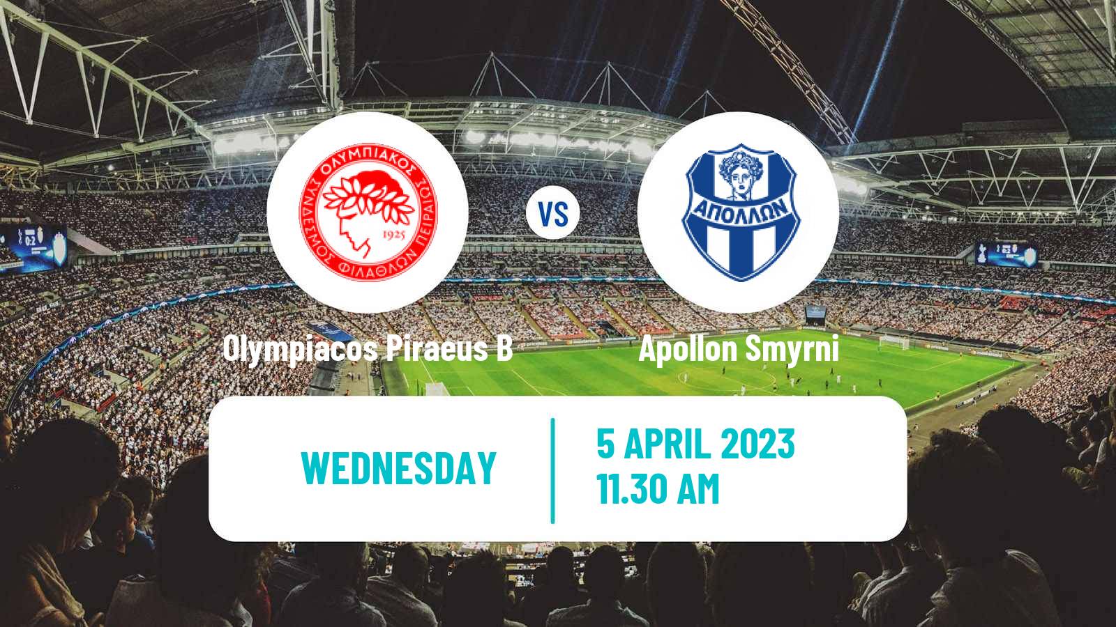 Soccer Greek Super League 2 Olympiacos Piraeus B - Apollon Smyrni