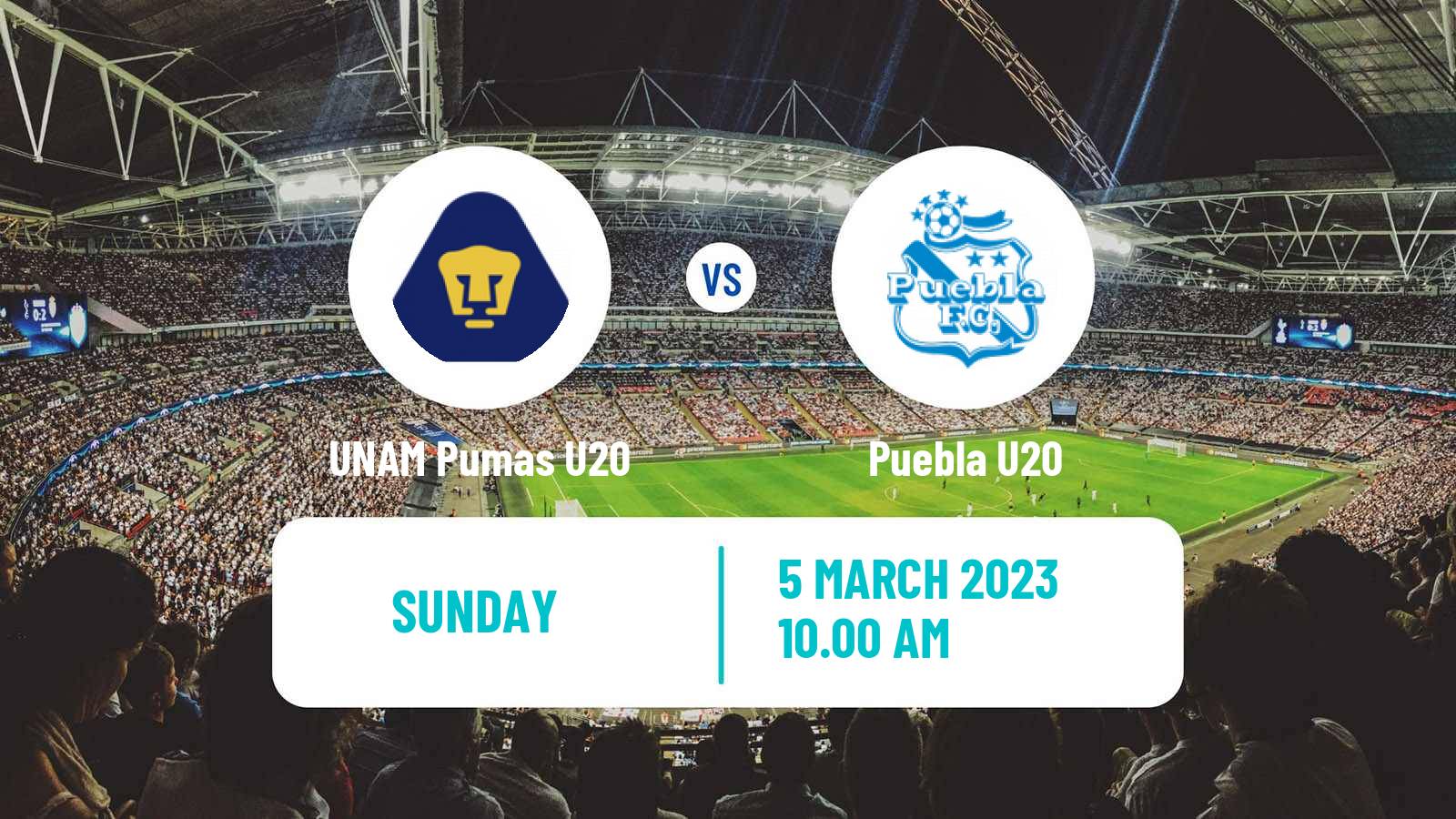 Soccer Mexican Liga MX U20 UNAM Pumas U20 - Puebla U20