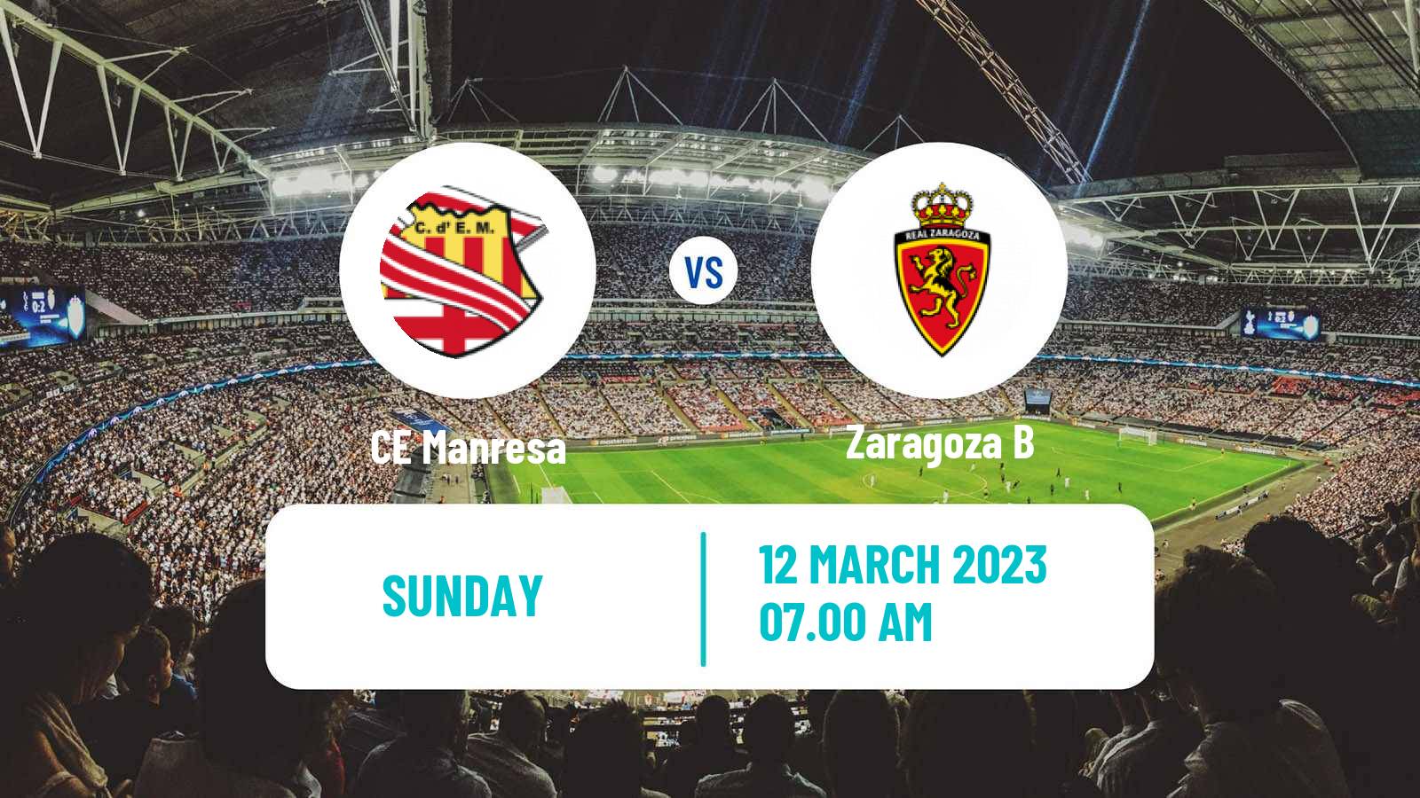 Soccer Spanish Segunda RFEF - Group 3 Manresa - Zaragoza B