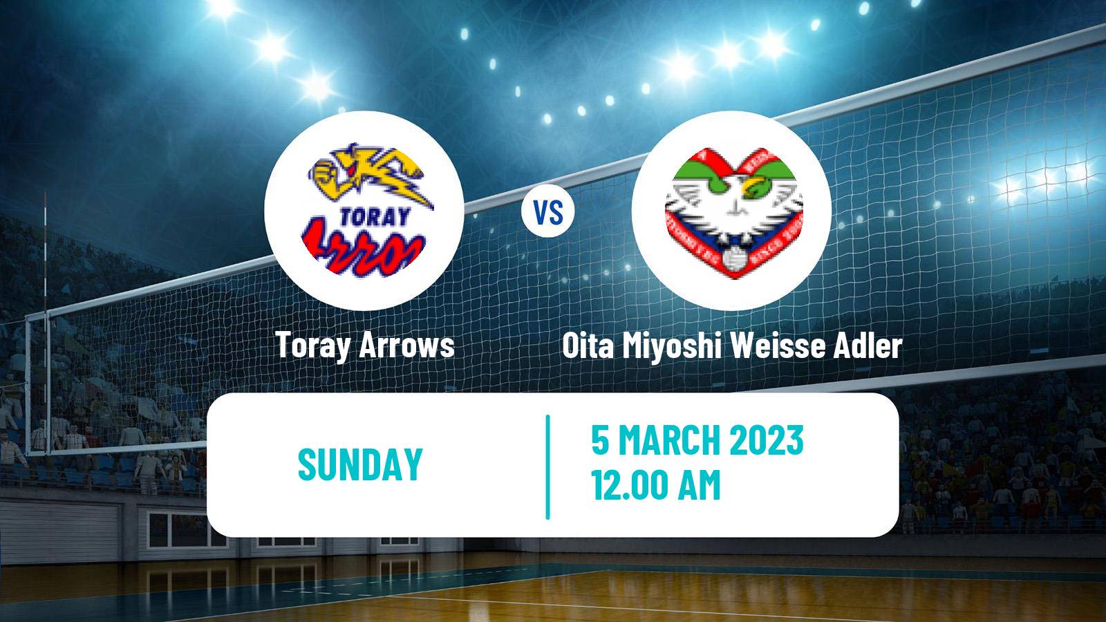 Volleyball Japan V Premier League Toray Arrows - Oita Miyoshi Weisse Adler