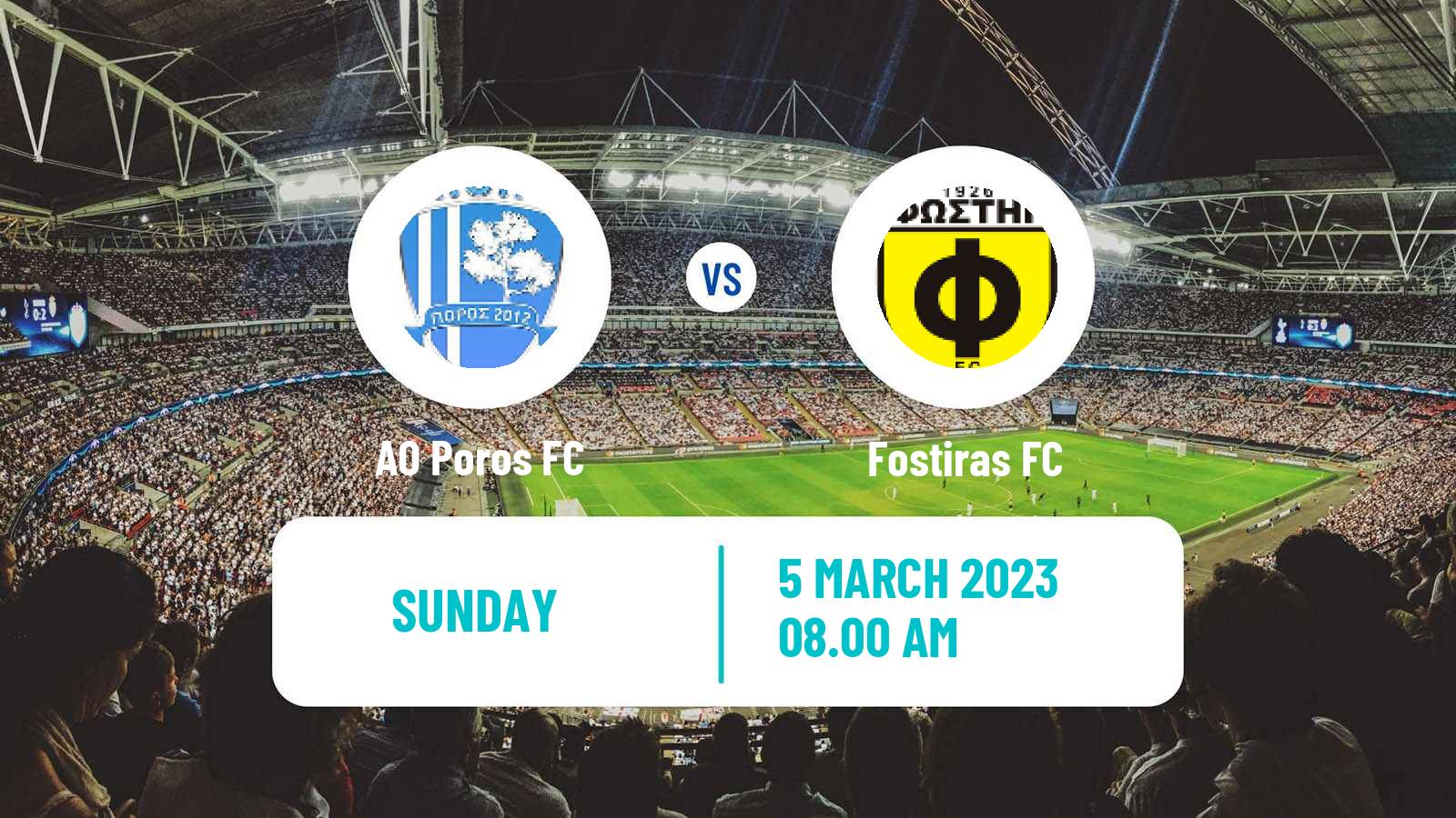 Soccer Greek Gamma Ethniki - Group 5 Poros - Fostiras