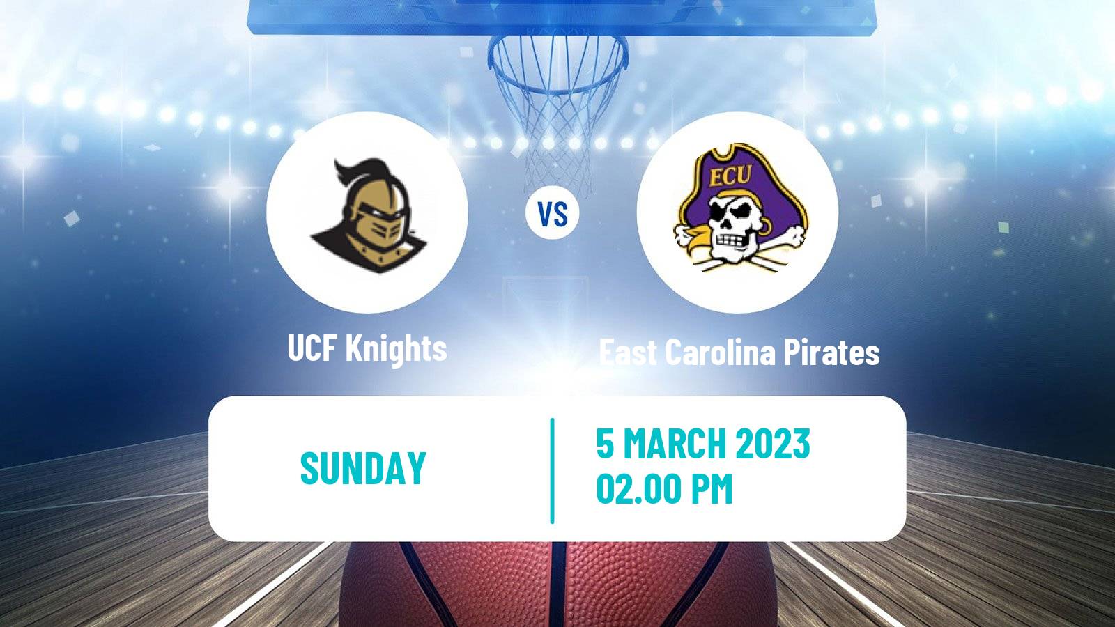 Basketball NCAA College Basketball UCF Knights - East Carolina Pirates
