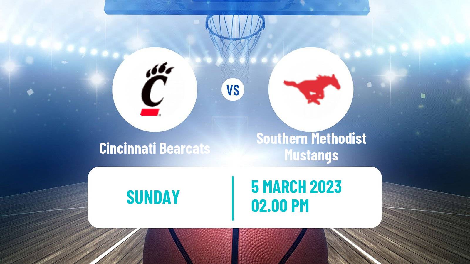 Basketball NCAA College Basketball Cincinnati Bearcats - Southern Methodist Mustangs
