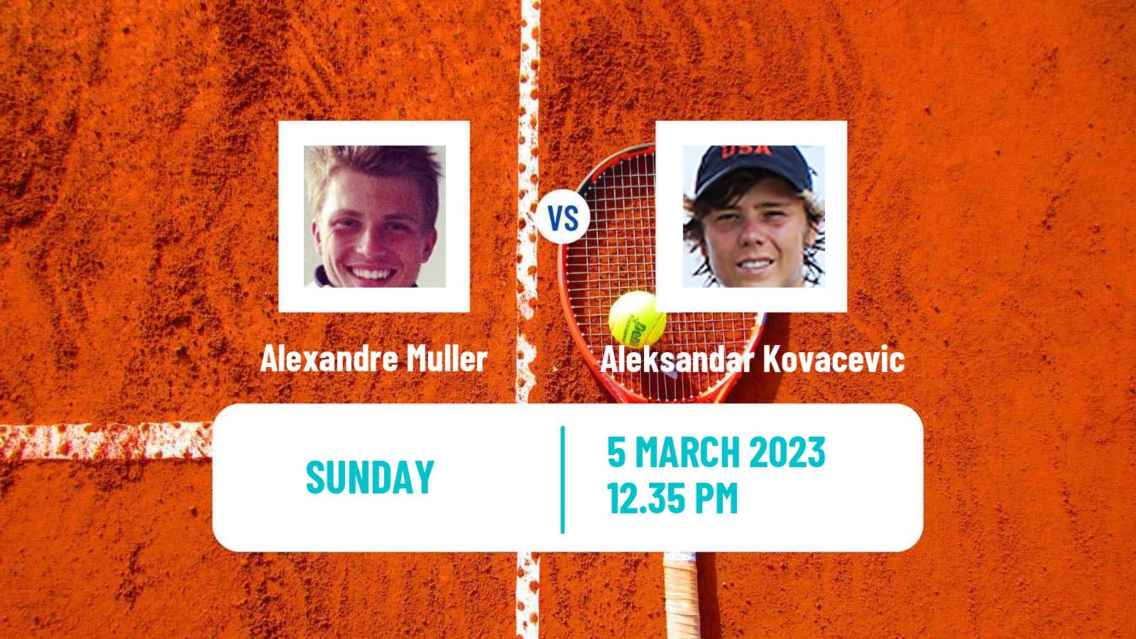 Tennis ATP Challenger Alexandre Muller - Aleksandar Kovacevic
