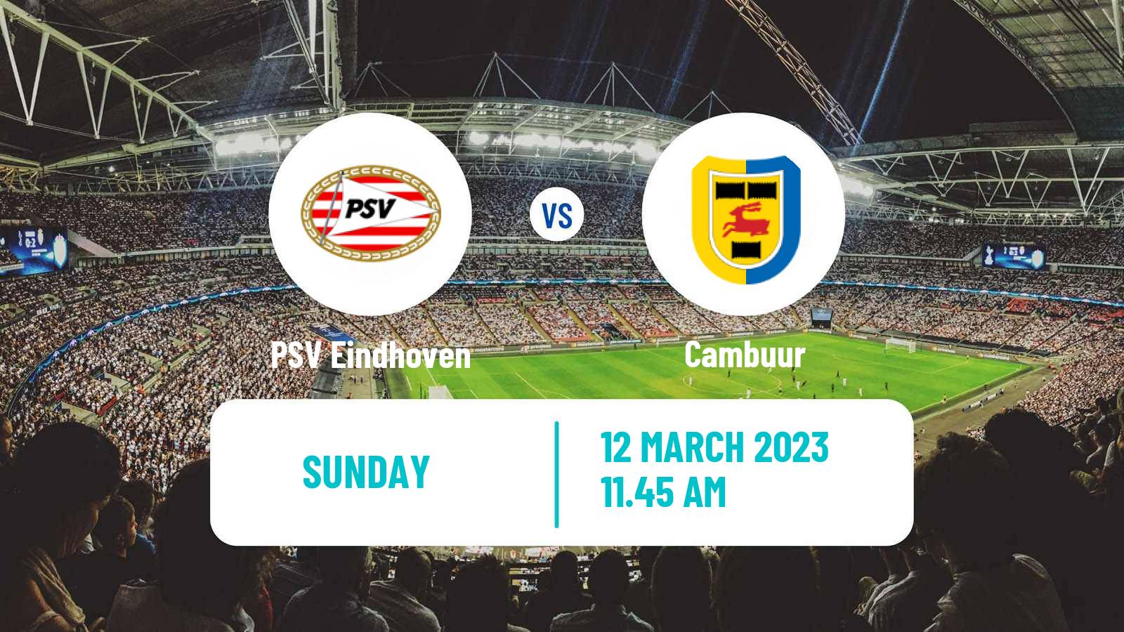 Soccer Dutch Eredivisie PSV Eindhoven - Cambuur