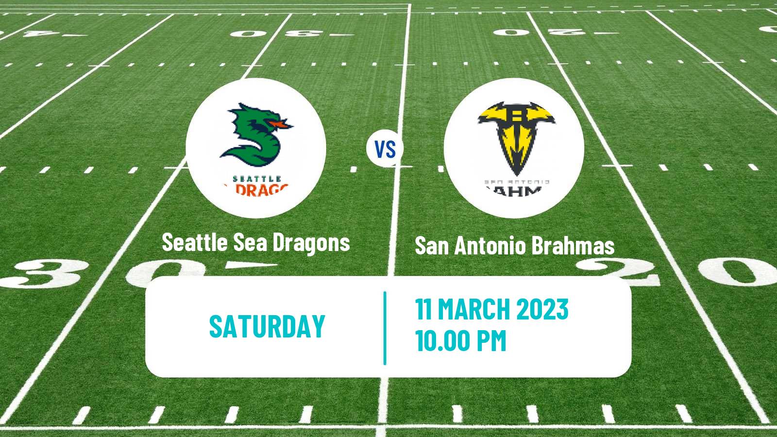 American football XFL Seattle Sea Dragons - San Antonio Brahmas