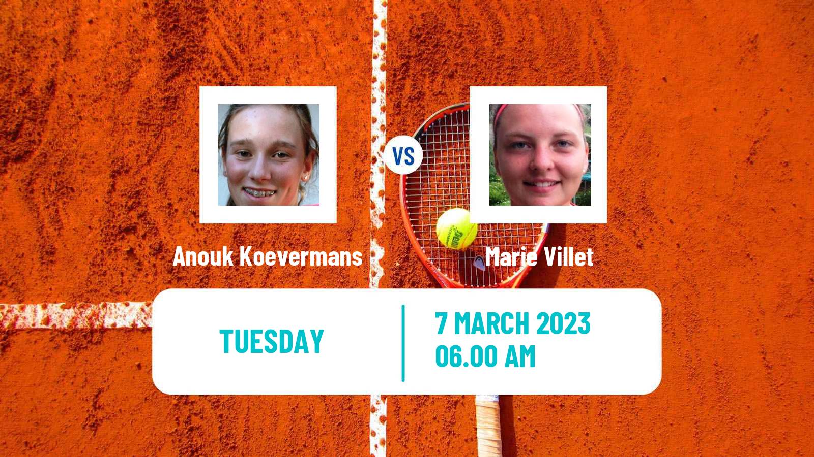 Tennis ITF Tournaments Anouk Koevermans - Marie Villet