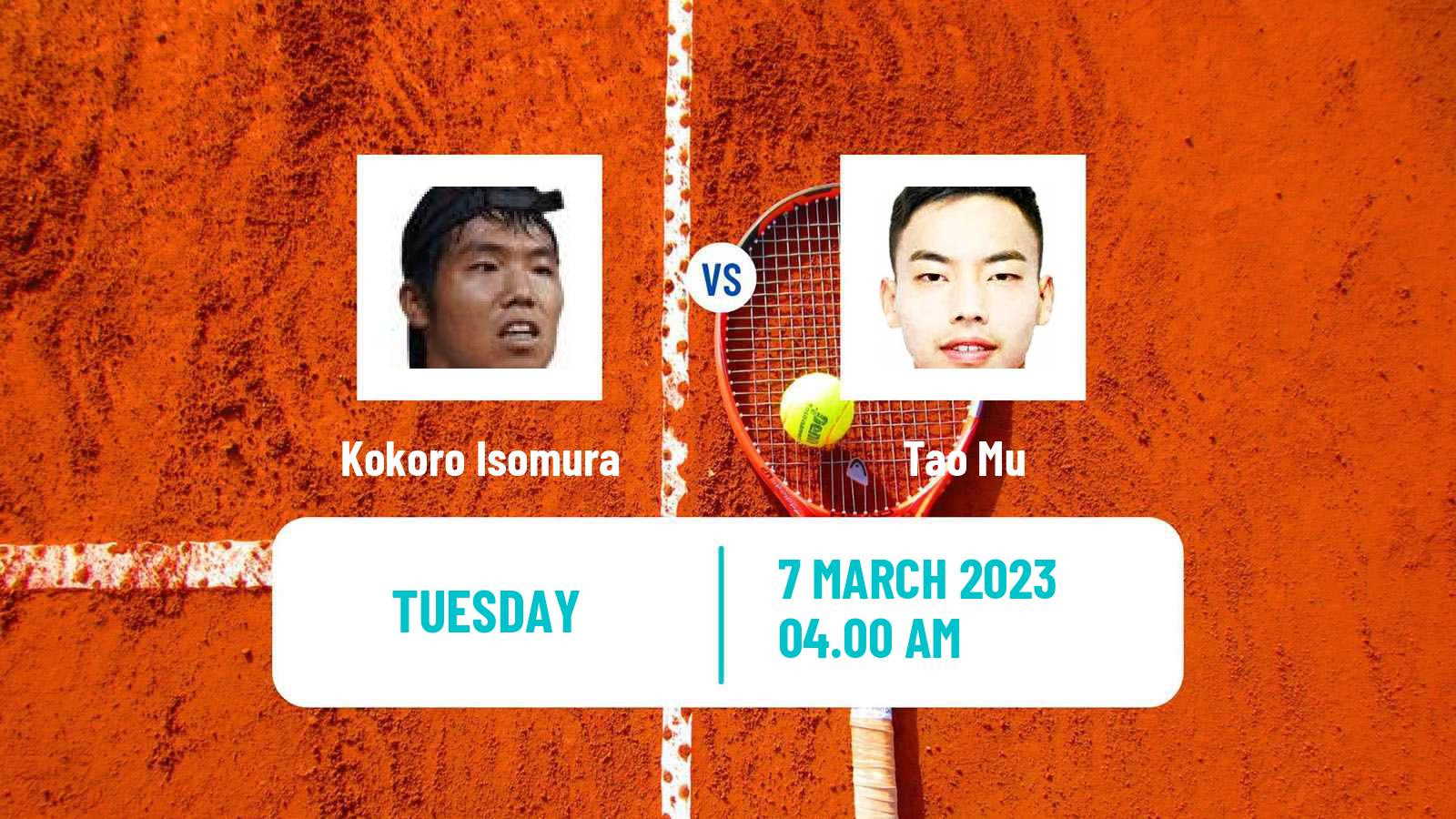 Tennis ITF Tournaments Kokoro Isomura - Tao Mu