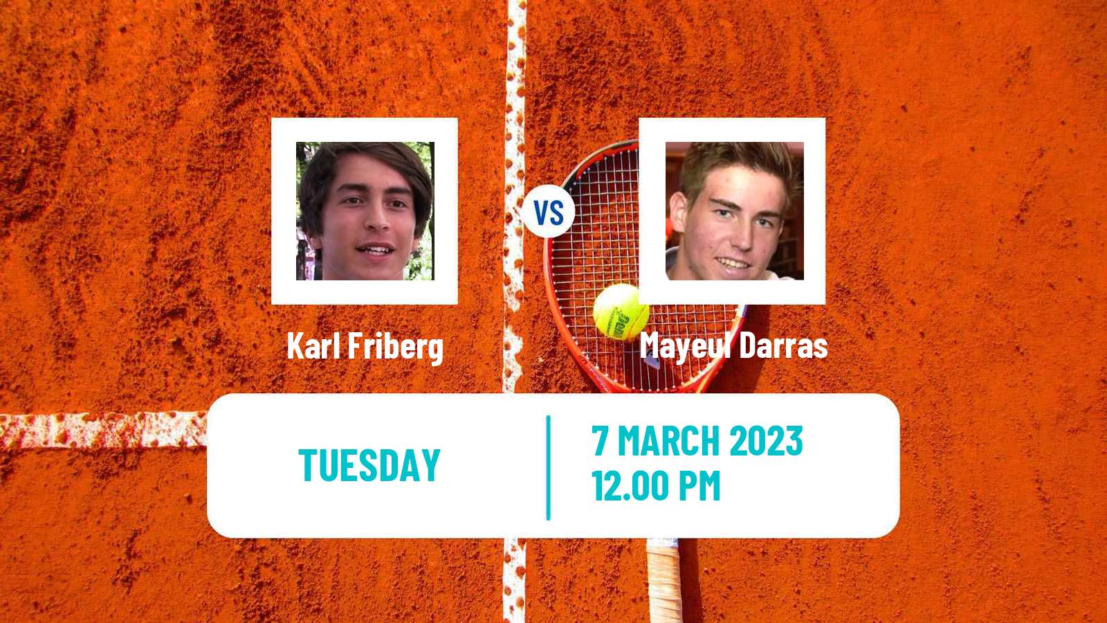 Tennis ITF Tournaments Karl Friberg - Mayeul Darras
