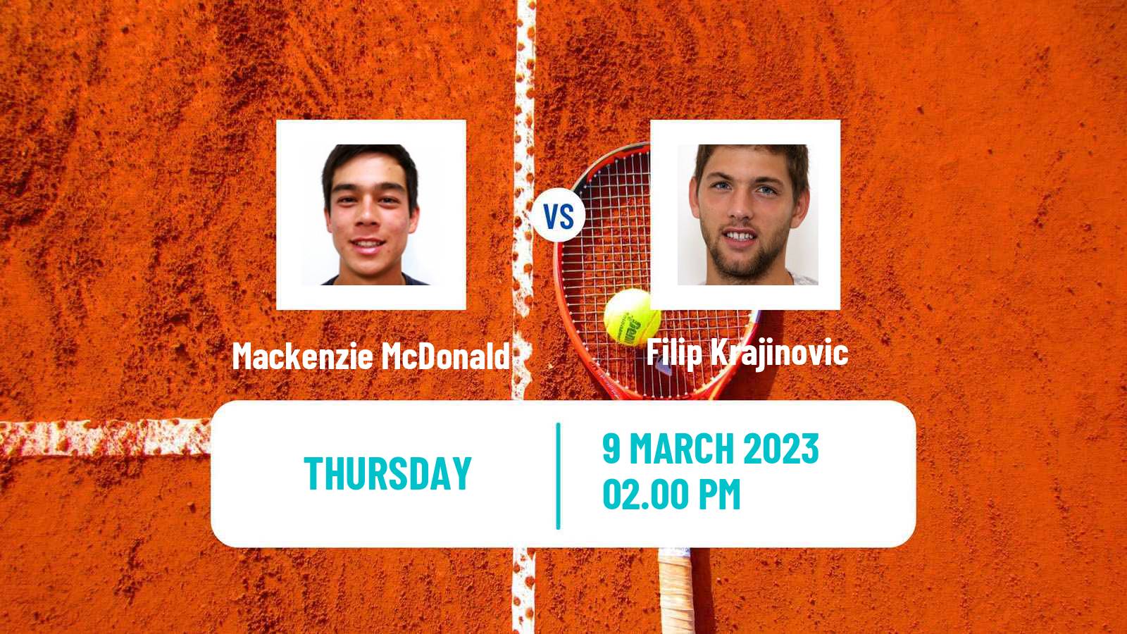 Tennis ATP Indian Wells Mackenzie McDonald - Filip Krajinovic
