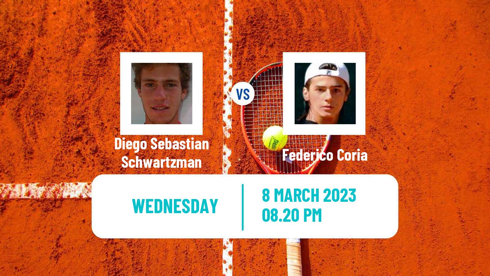 Tennis ATP Indian Wells Diego Sebastian Schwartzman - Federico Coria