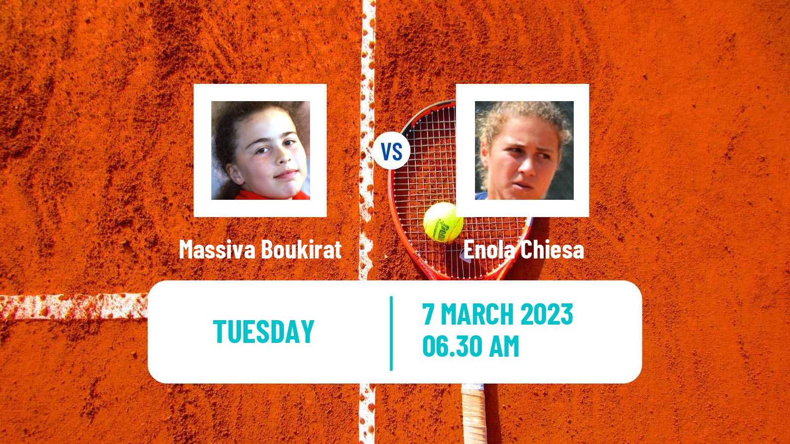 Tennis ITF Tournaments Massiva Boukirat - Enola Chiesa