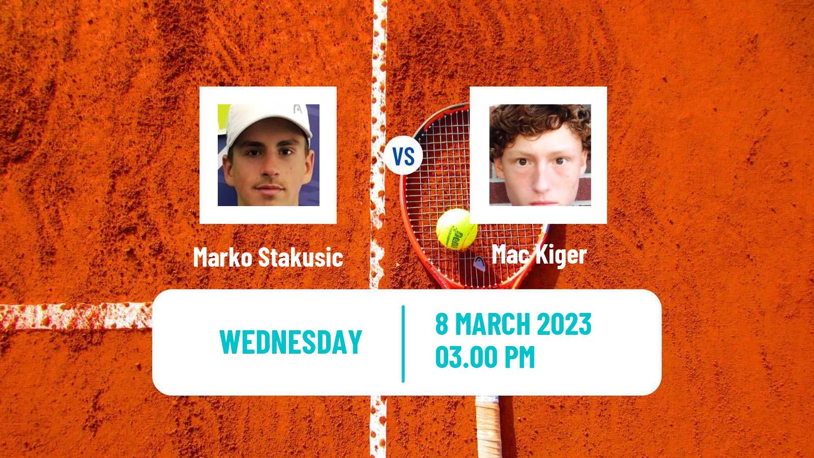 Tennis ITF Tournaments Marko Stakusic - Mac Kiger