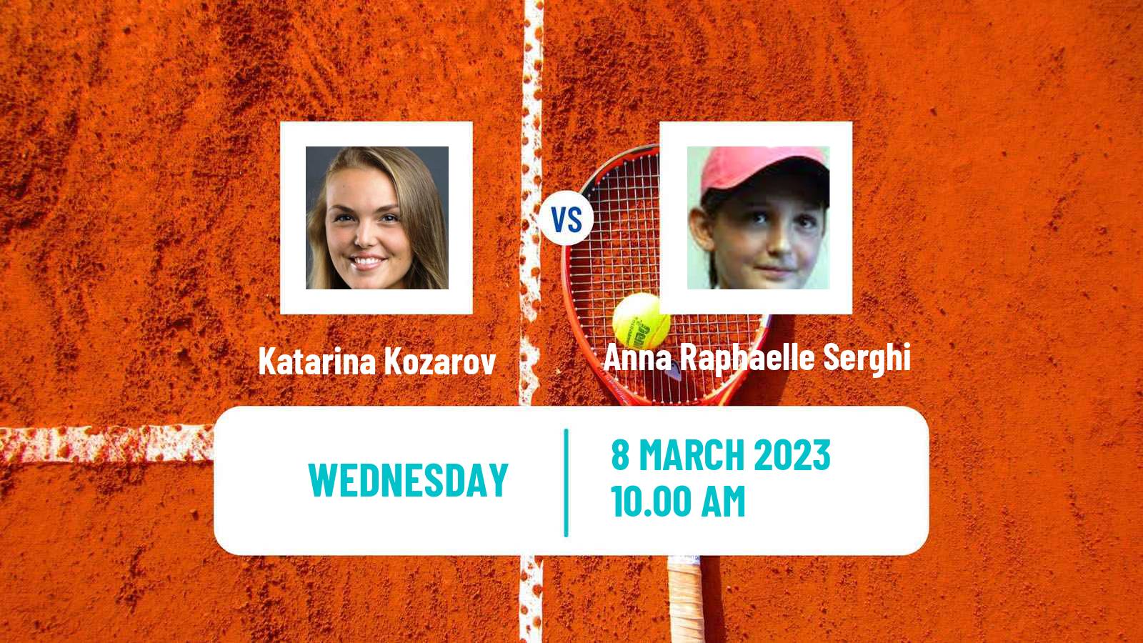 Tennis ITF Tournaments Katarina Kozarov - Anna Raphaelle Serghi