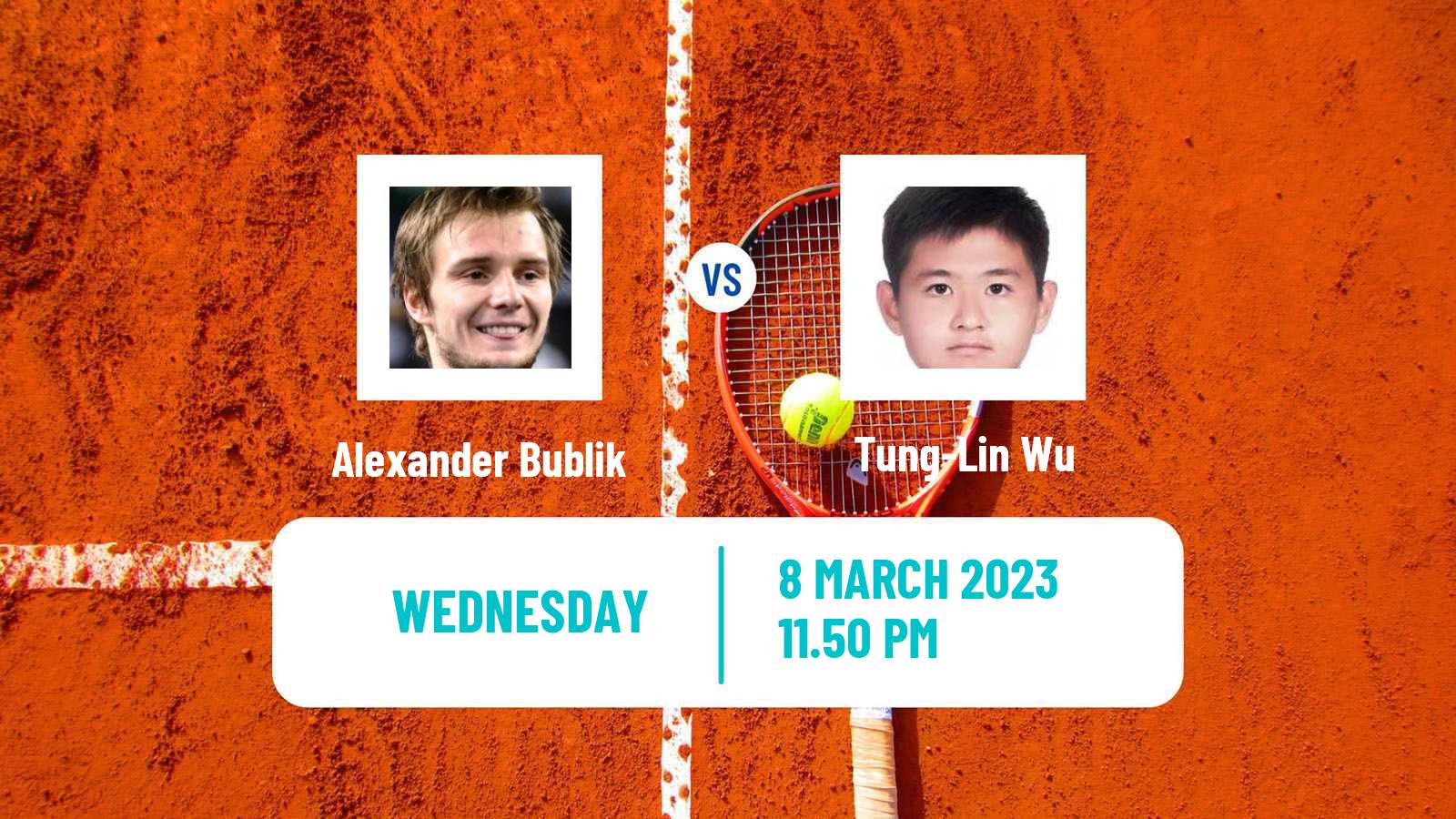Tennis ATP Indian Wells Alexander Bublik - Tung-Lin Wu