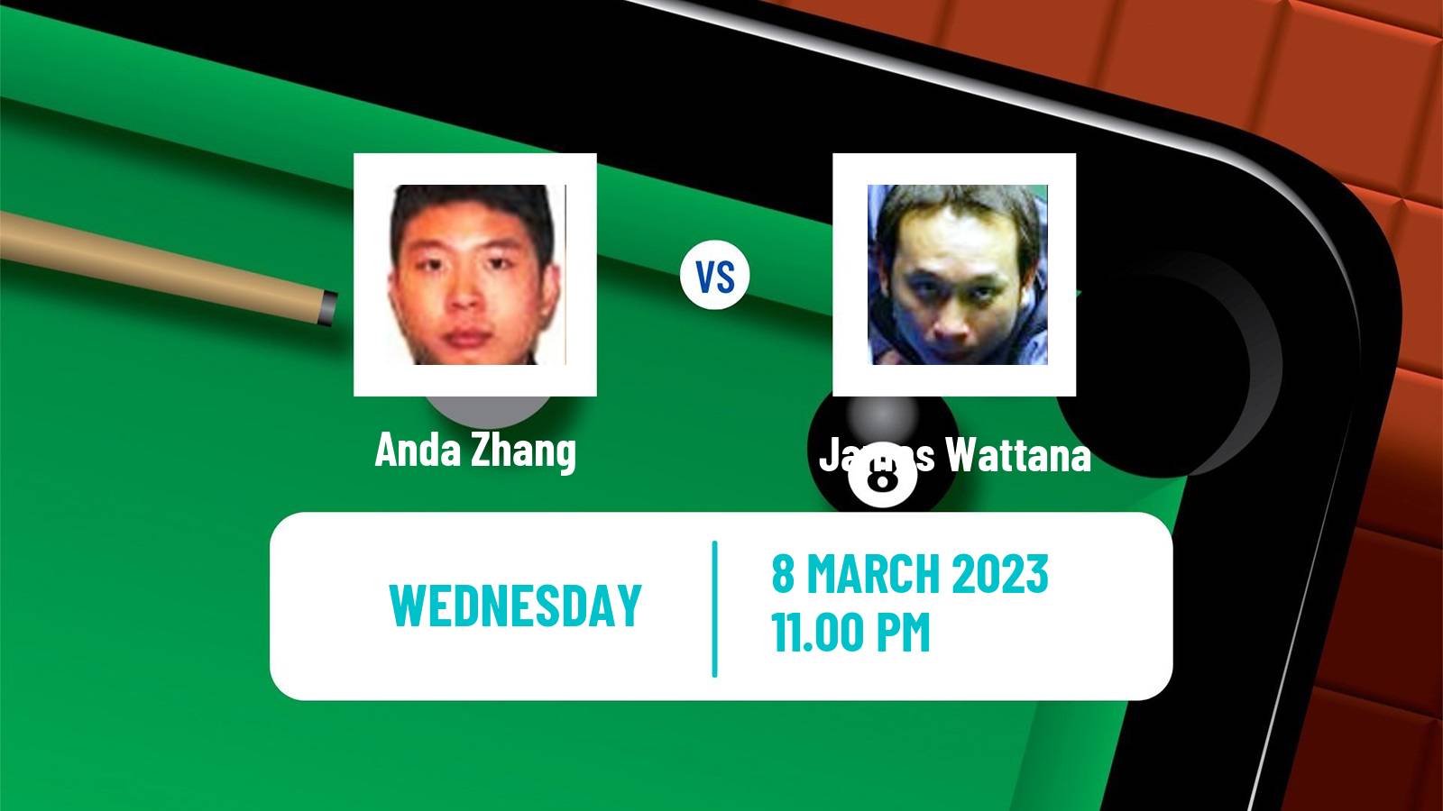Snooker Snooker Anda Zhang - James Wattana