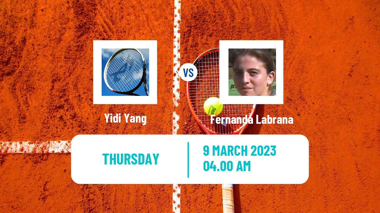 Tennis ITF Tournaments Yidi Yang - Fernanda Labrana