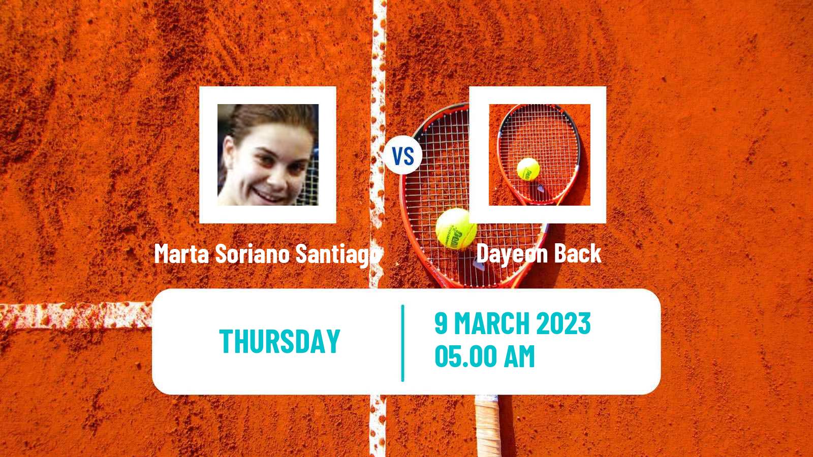 Tennis ITF Tournaments Marta Soriano Santiago - Dayeon Back