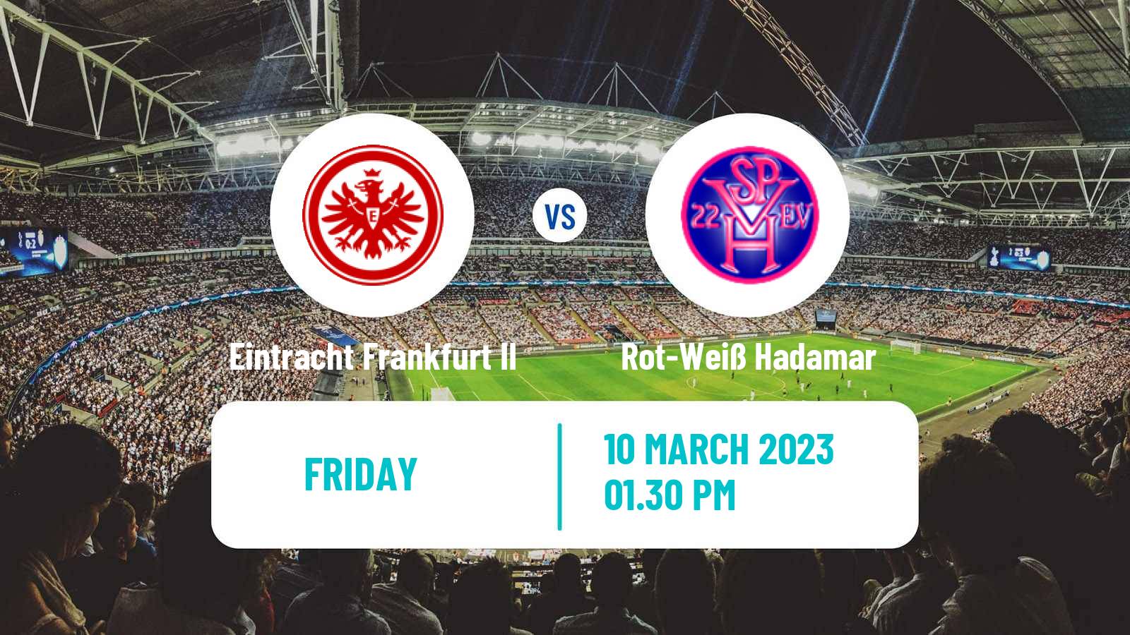 Soccer German Oberliga Hessen Eintracht Frankfurt II - Rot-Weiß Hadamar