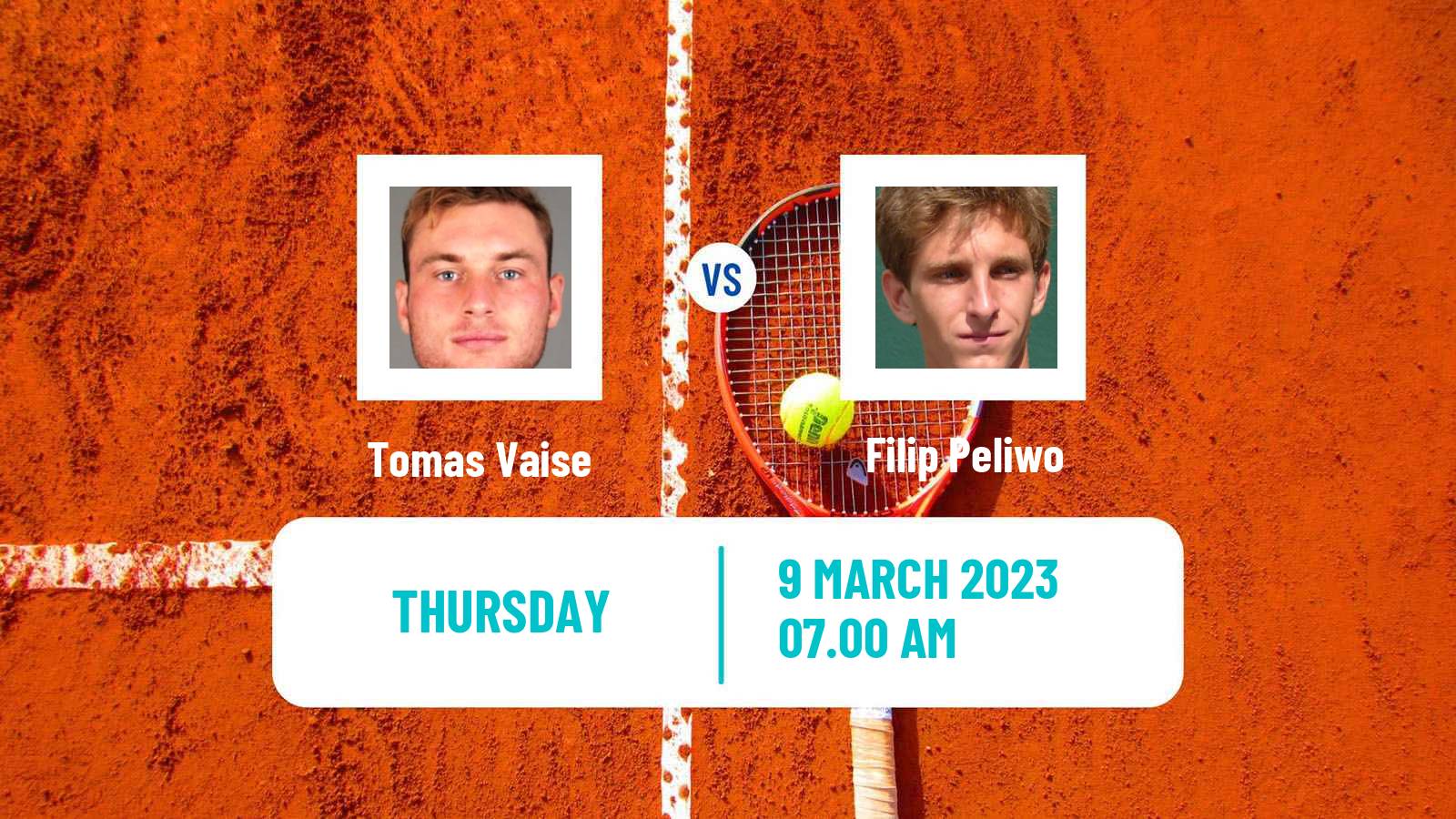 Tennis ITF Tournaments Tomas Vaise - Filip Peliwo