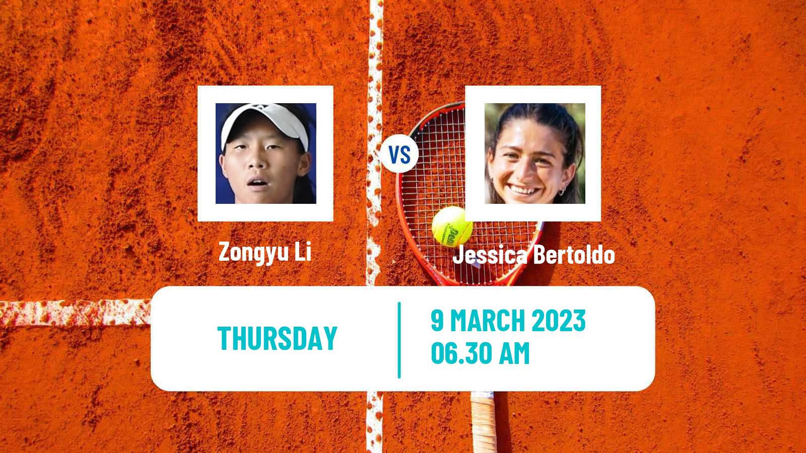 Tennis ITF Tournaments Zongyu Li - Jessica Bertoldo