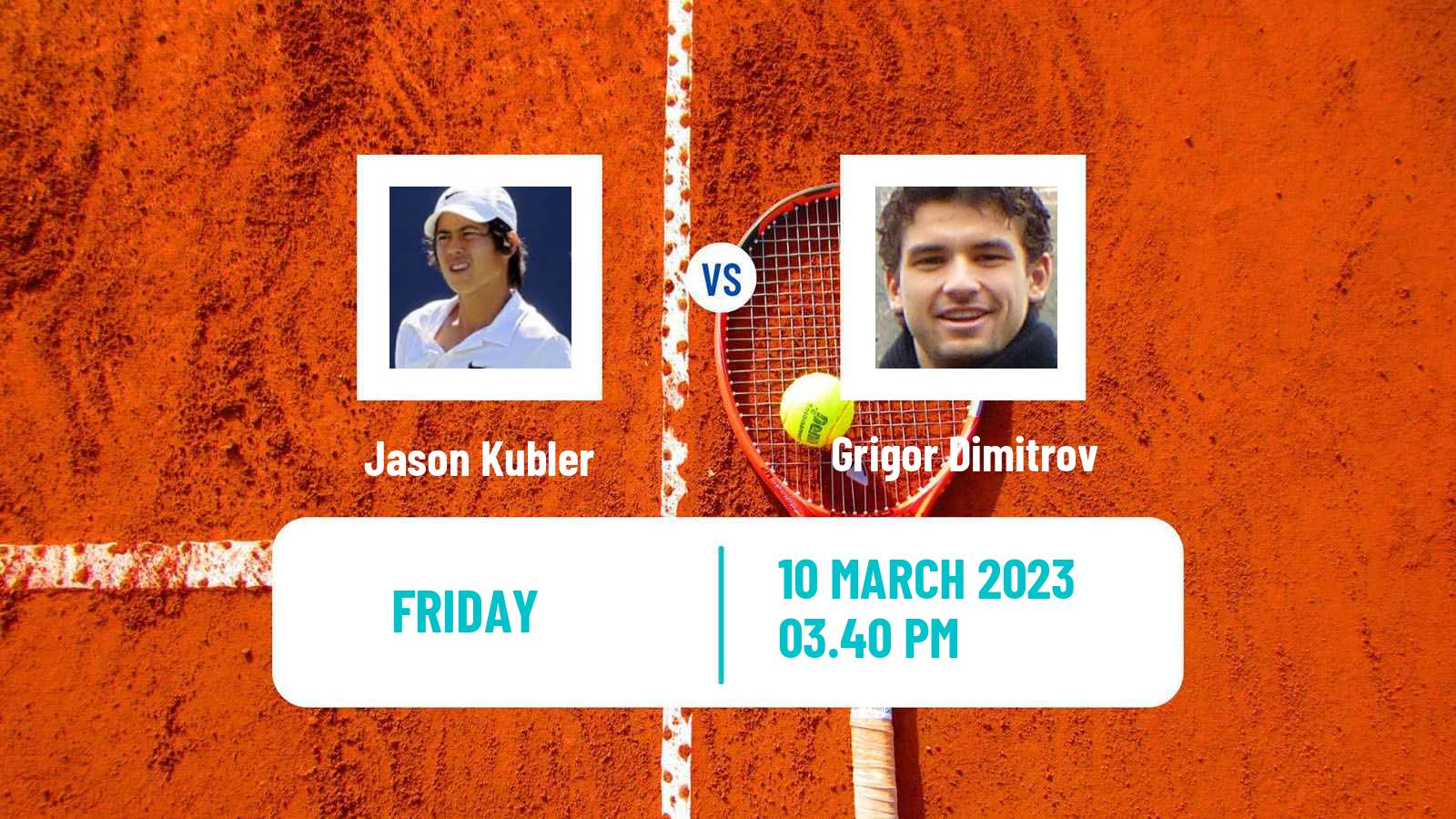 Tennis ATP Indian Wells Jason Kubler - Grigor Dimitrov