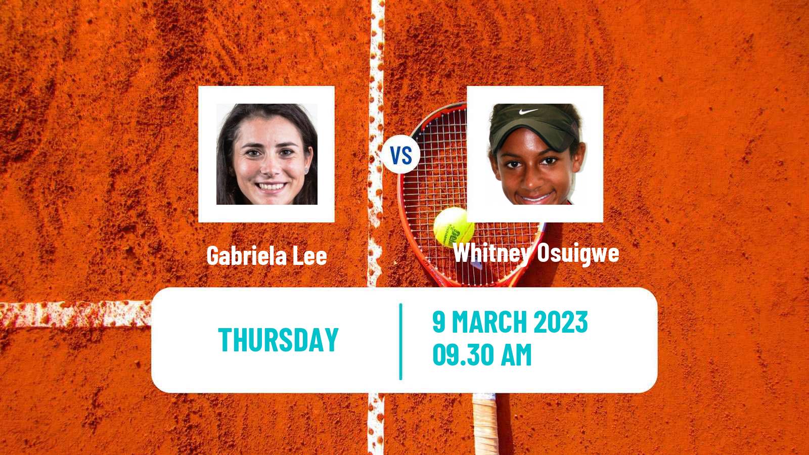 Tennis ITF Tournaments Gabriela Lee - Whitney Osuigwe