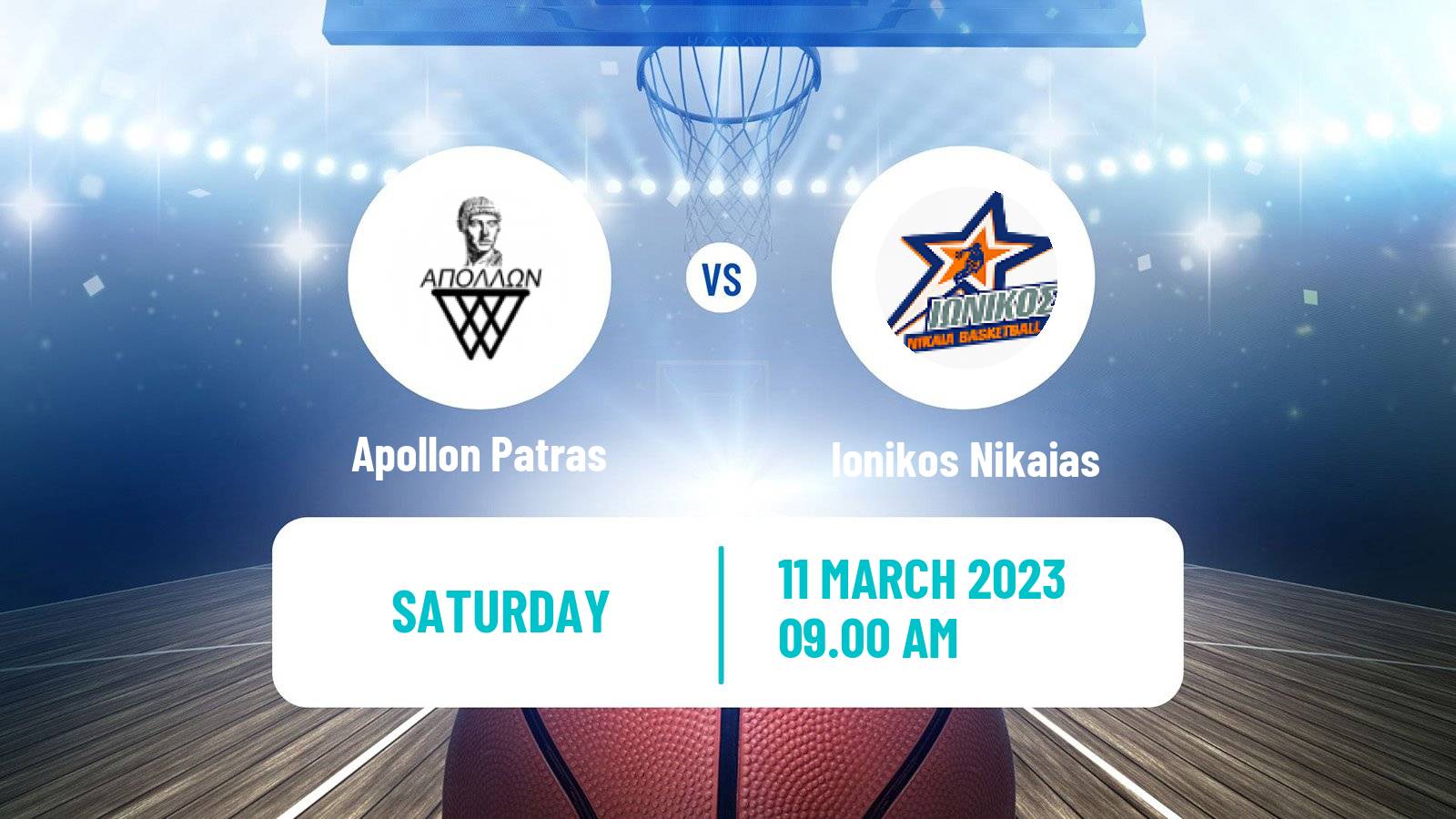 Basketball Greek Basket League A1 Apollon Patras - Ionikos Nikaias