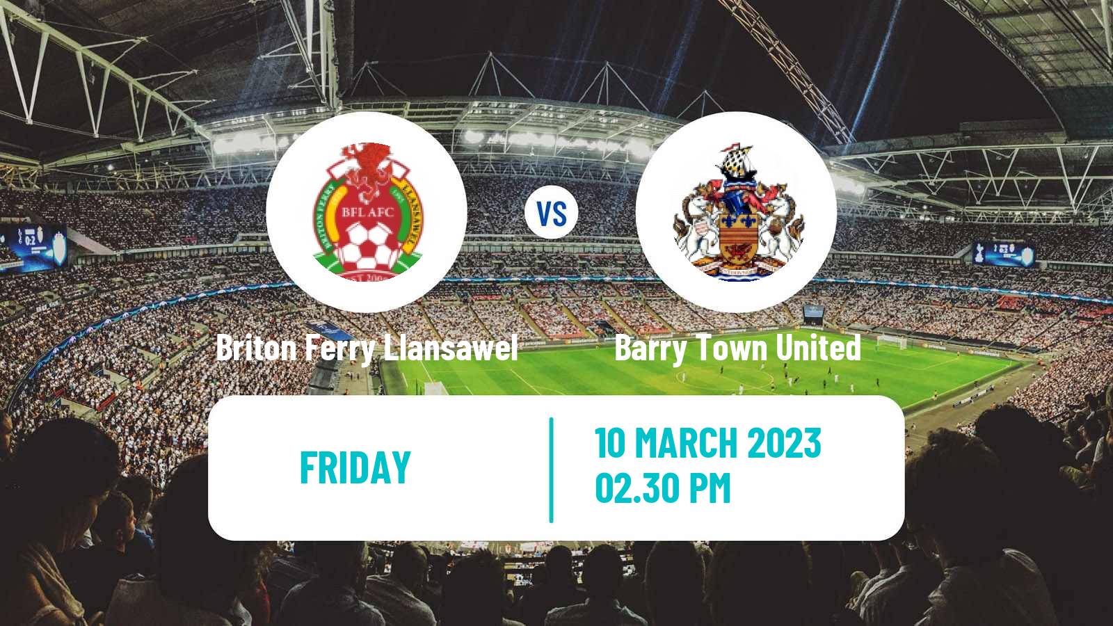 Soccer Welsh Cymru South Briton Ferry Llansawel - Barry Town United