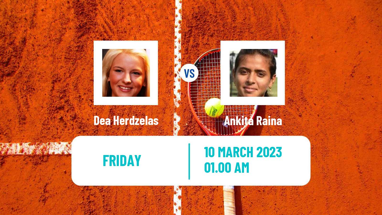 Tennis ITF Tournaments Dea Herdzelas - Ankita Raina