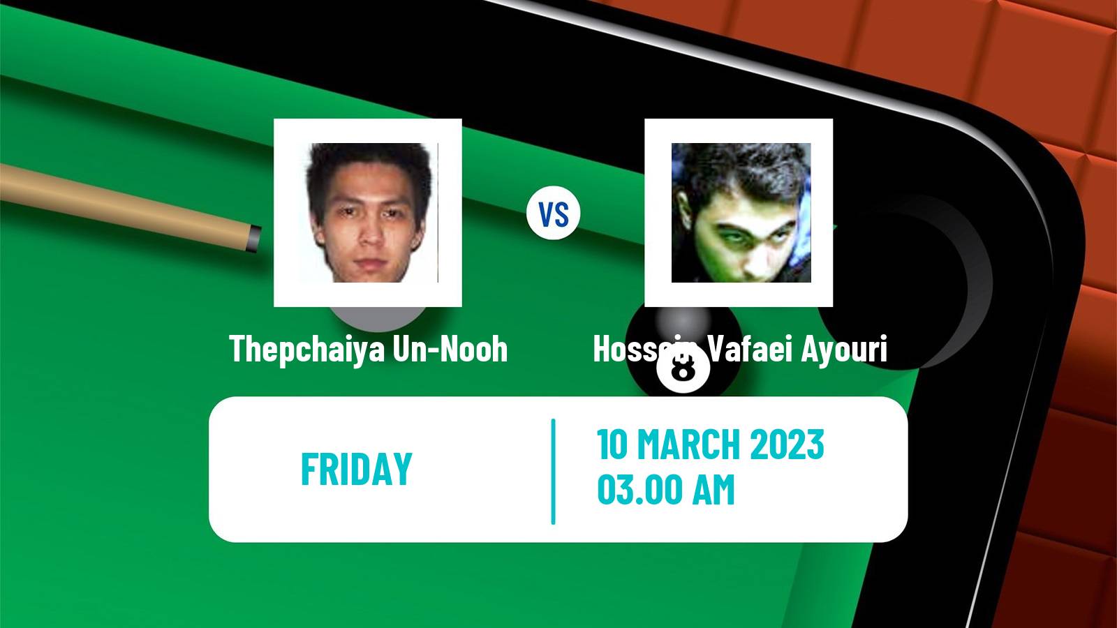 Snooker Snooker Thepchaiya Un-Nooh - Hossein Vafaei Ayouri