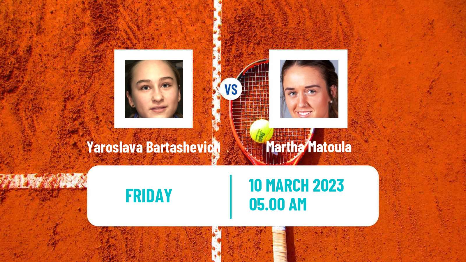 Tennis ITF Tournaments Yaroslava Bartashevich - Martha Matoula