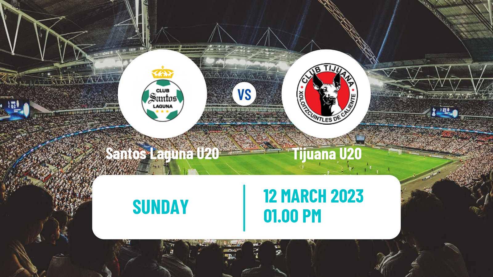 Soccer Mexican Liga MX U20 Santos Laguna U20 - Tijuana U20